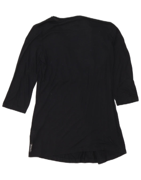 Armani Jeans Damen Top 3/4 Ärmel EU 38 Mittelschwarze Viskose