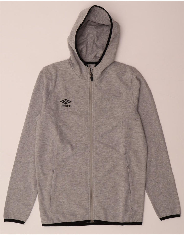 UMBRO Mens Zip Hoodie Sweater Small Grey Polyester