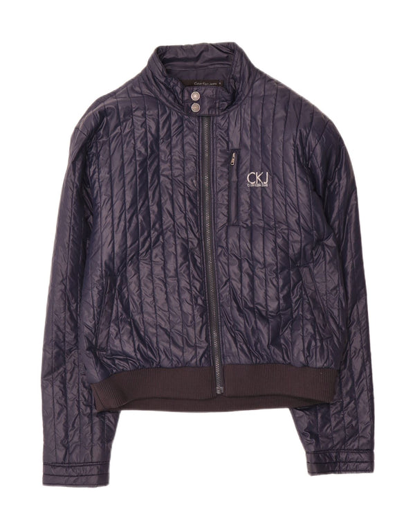 Calvin Klein Jeans Mens Padded Jacket UK 42 XL Navy Blue Nylon
