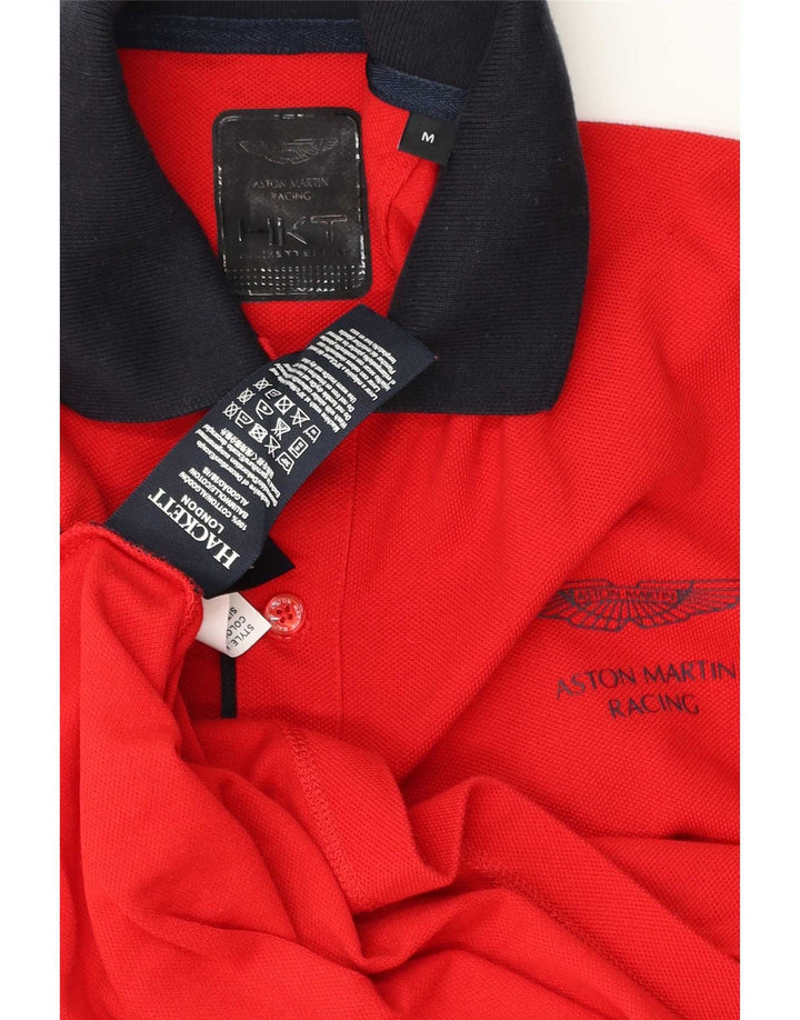 Polo da rugby grafica da uomo Hackett in cotone rosso medio