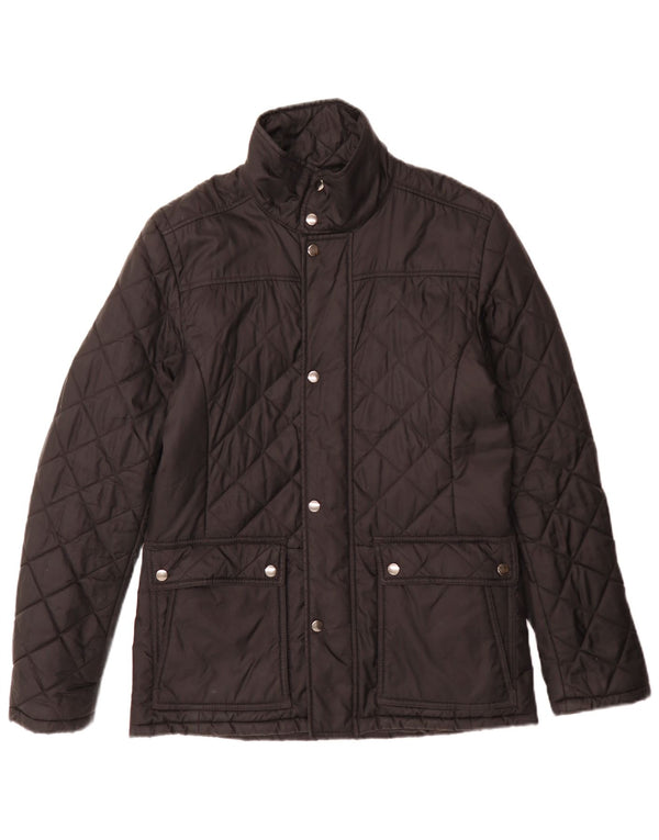 Reiss Herre Quiltet Jakke UK 38 Medium Sort Nylon