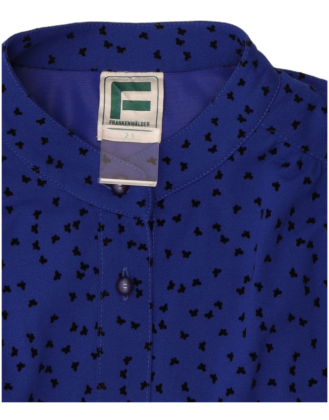 FRANKENWALDER Womens A-Line Dress UK 12 Medium Blue Spotted Polyester