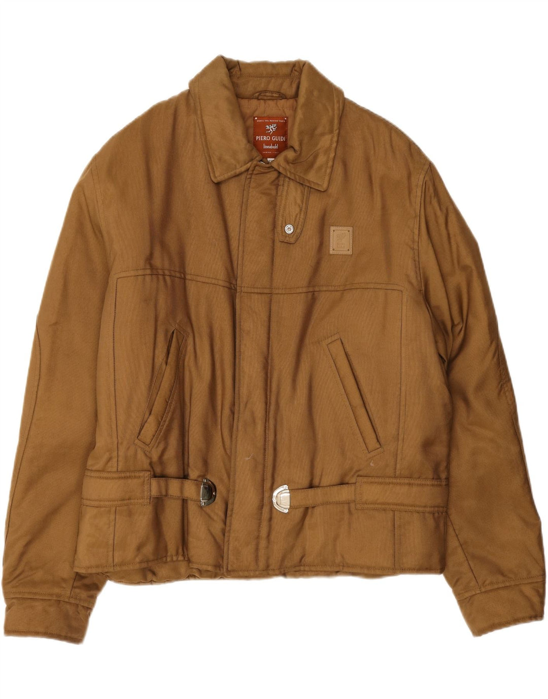 PIERO GUIDI Mens Bomber Jacket UK 44 2XL Brown Polyamide Vintage Piero Guidi and Second-Hand Piero Guidi from Messina Hembry 