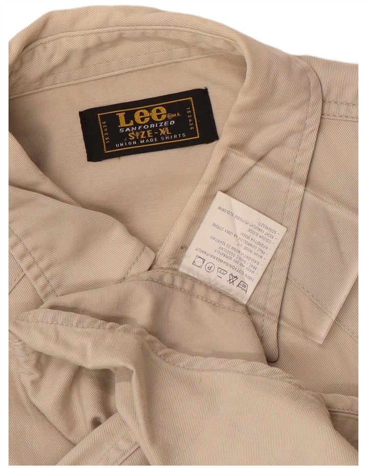 Lee Mens Shirt XL Beige Cotton