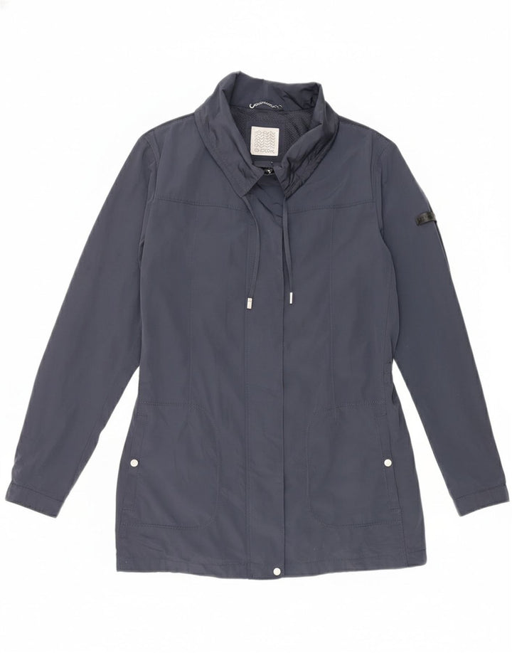 Geox Dame Windbreaker Jacket UK 16 Large Navy Blue Polyester