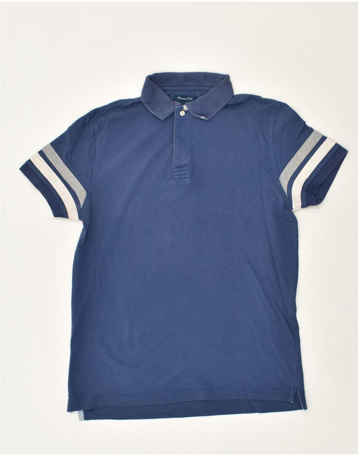 MASSIMO DUTTI Mens Polo Shirt Medium Navy Blue Cotton | Vintage Massimo Dutti | Thrift | Second-Hand Massimo Dutti | Used Clothing | Messina Hembry 