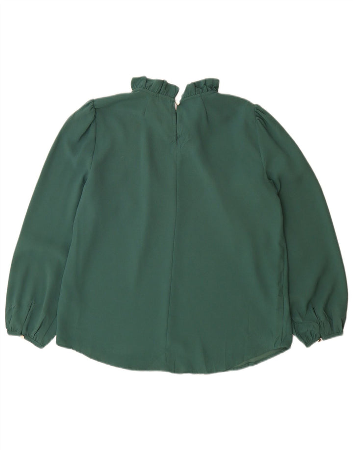 J. Crew Womens Blouse Top UK 10 Small Green Polyester