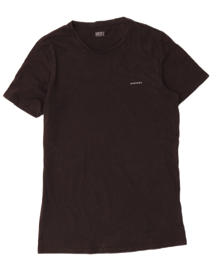 Diesel Mens T-Shirt Top Large Black Cotton