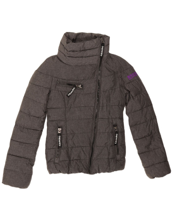 Giacca imbottita grafica da donna Superdry UK 6 XS poliestere grigio