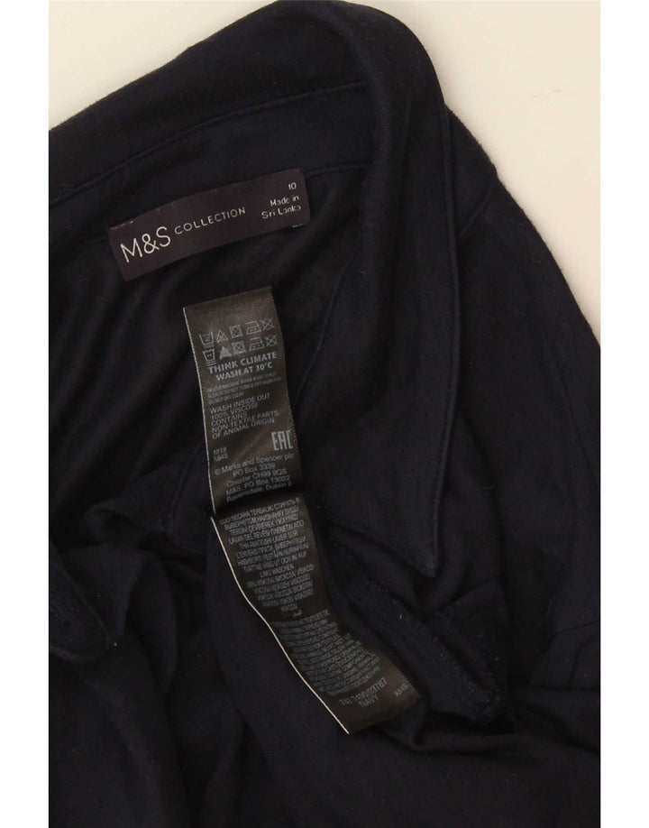 Marks & Spencer Damenhemd UK 10 Small Marineblaue Viskose