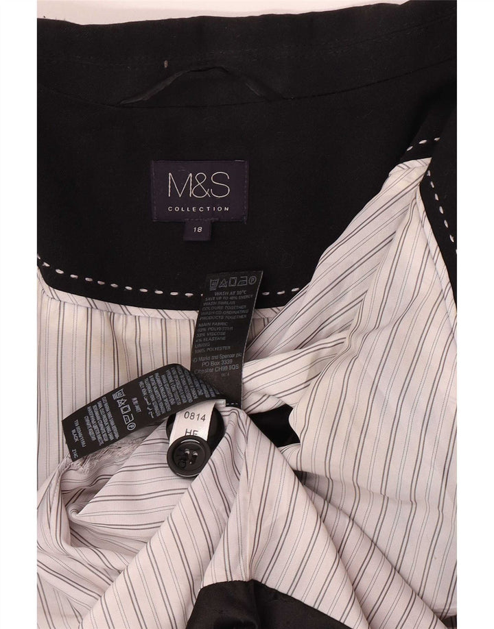 Jaqueta blazer feminina Marks & Spencer com 1 botão Reino Unido 18 XL preto poliéster