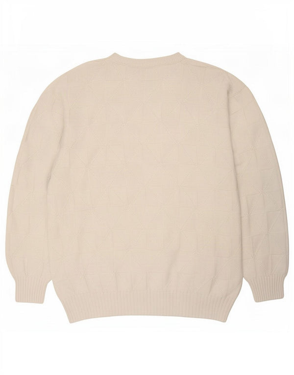 Vintage herre sweater med rund hals XL hvid