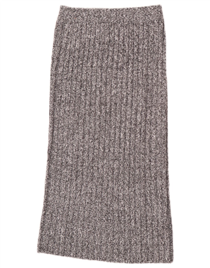 Zara Womens Knit Maxi Skirt Small W26 Grey Polyester