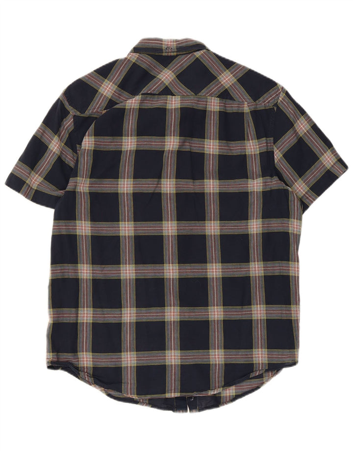 Penguin Mens Heritage Slim Fit Short Sleeve Shirt Medium Navy Blue Check