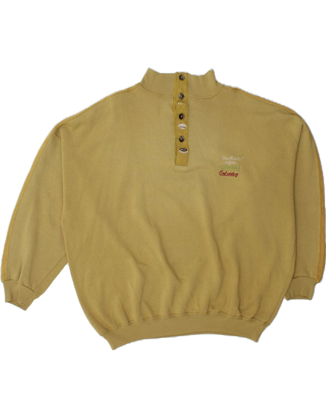 INSPIRED  Womens Oversized Button Neck Sweatshirt Jumper UK 16 Large Green Vintage Inspired and Second-Hand Inspired from Messina Hembry 