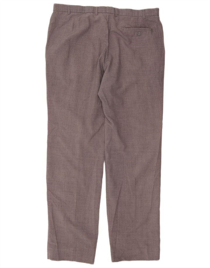 Marks & Spencer Mens Straight Suit Trousers W40 L35 Grey Polyester