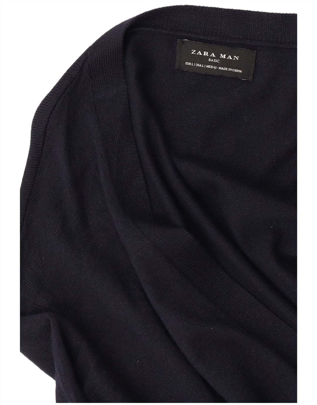 Zara Herre Cardigan Sweater Large Navy Blue