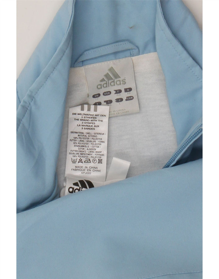 Adidas Womens Tracksuit Top Jacket UK 12 Medium Blue Polyester
