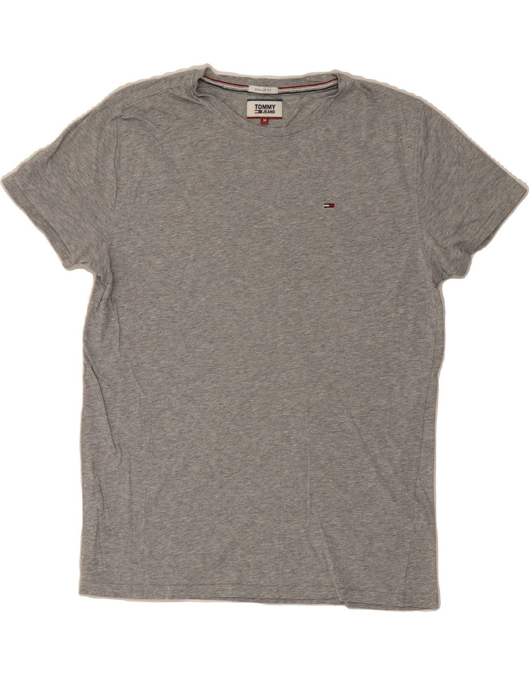 TOMMY HILFIGER Mens Regular Fit T-Shirt Top Medium Grey Cotton Vintage Tommy Hilfiger and Second-Hand Tommy Hilfiger from Messina Hembry 