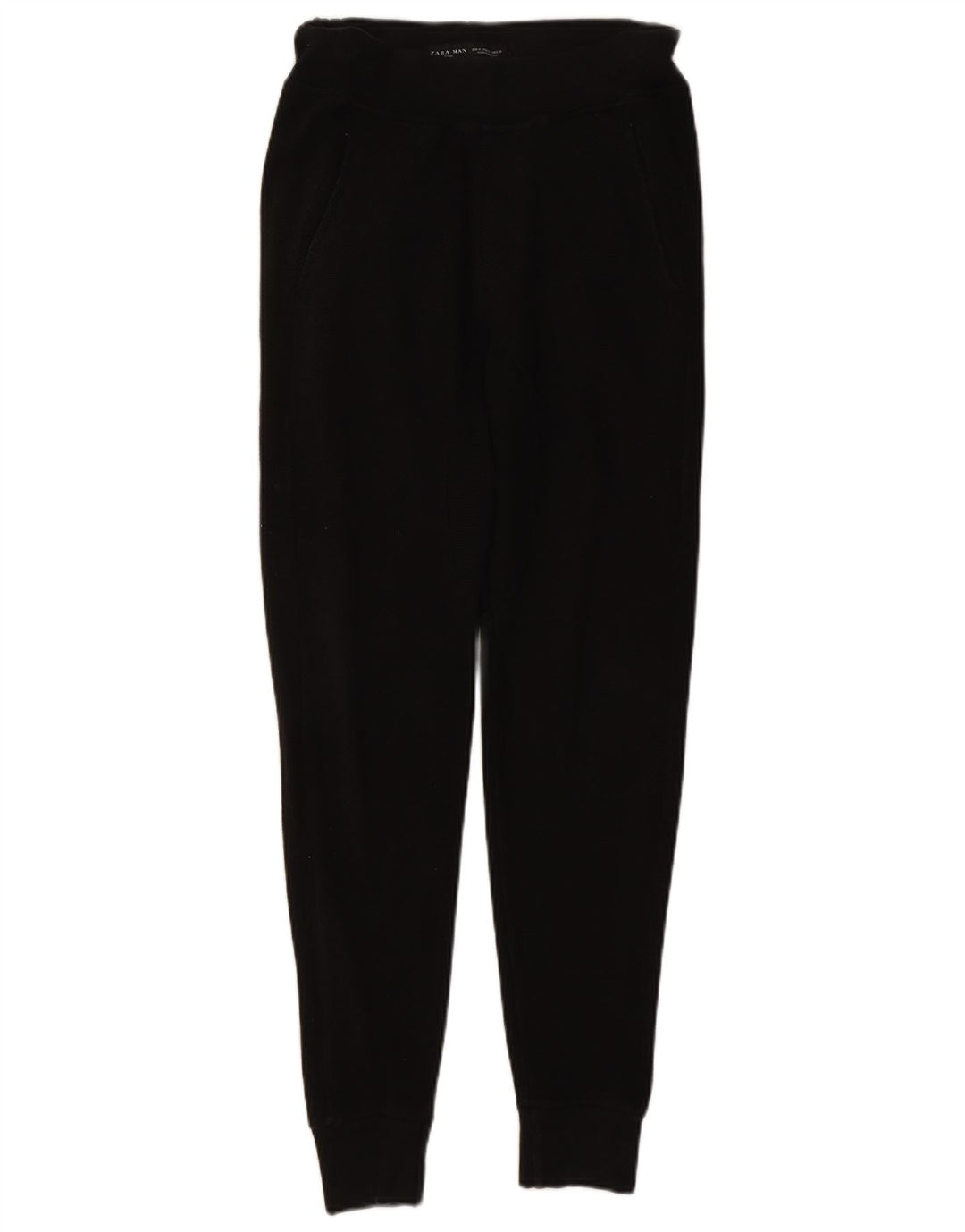 Zara Mens Tracksuit Trousers Joggers Medium Black Cotton