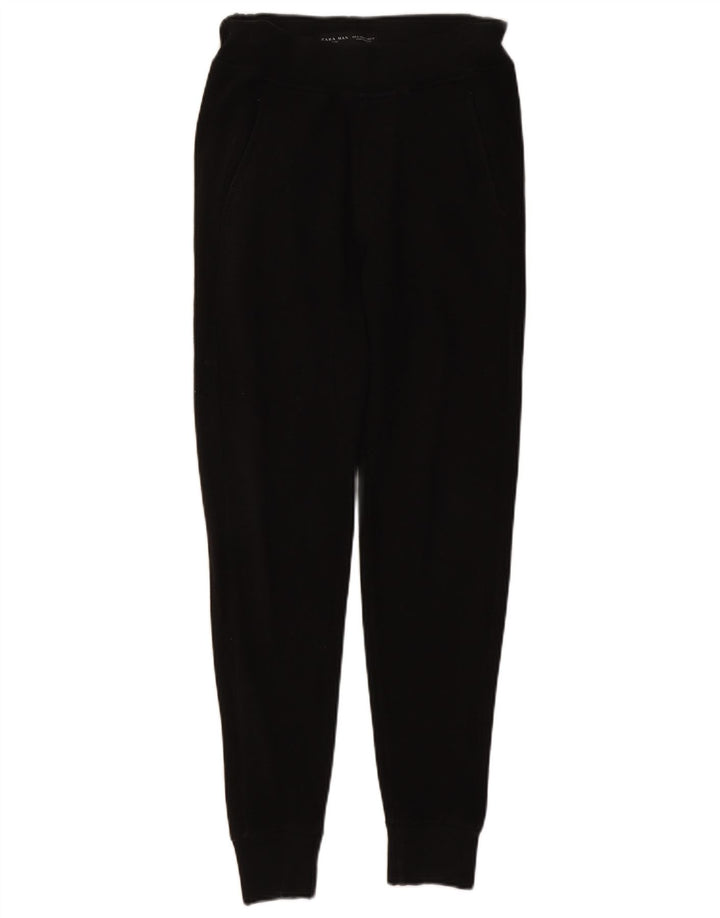 Zara Mens Tracksuit Trousers Joggers Medium Black Cotton