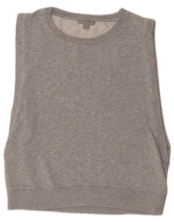Cos Womens Crop Ærmeløs sweatshirt Jumper UK 12 Medium Grey Bomuld