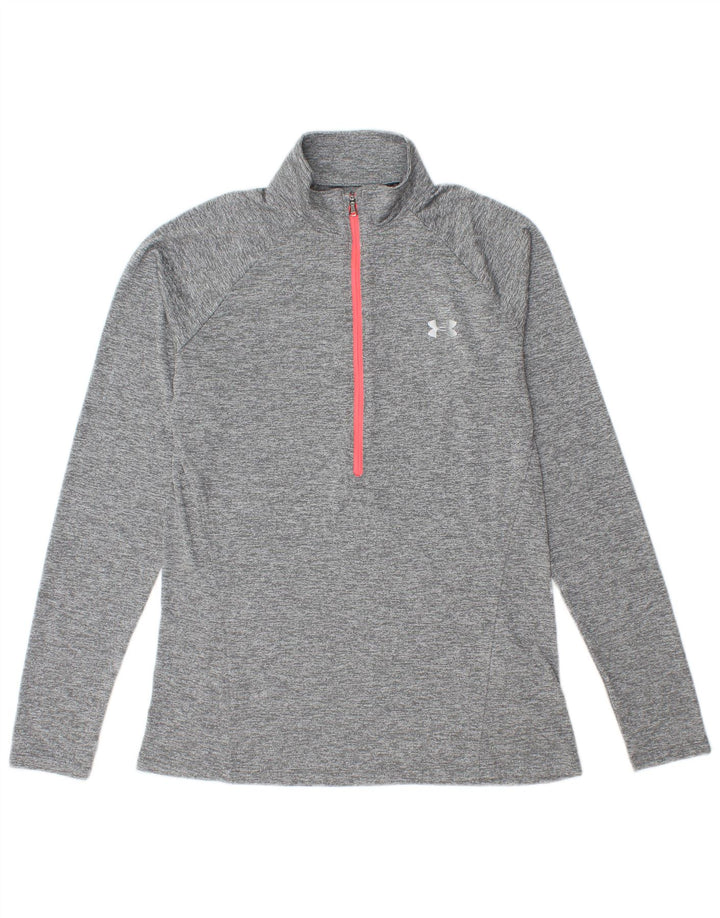 Under Armour Womens Heat Gear Pullover Tracksuit Top UK 14 Large Grey
