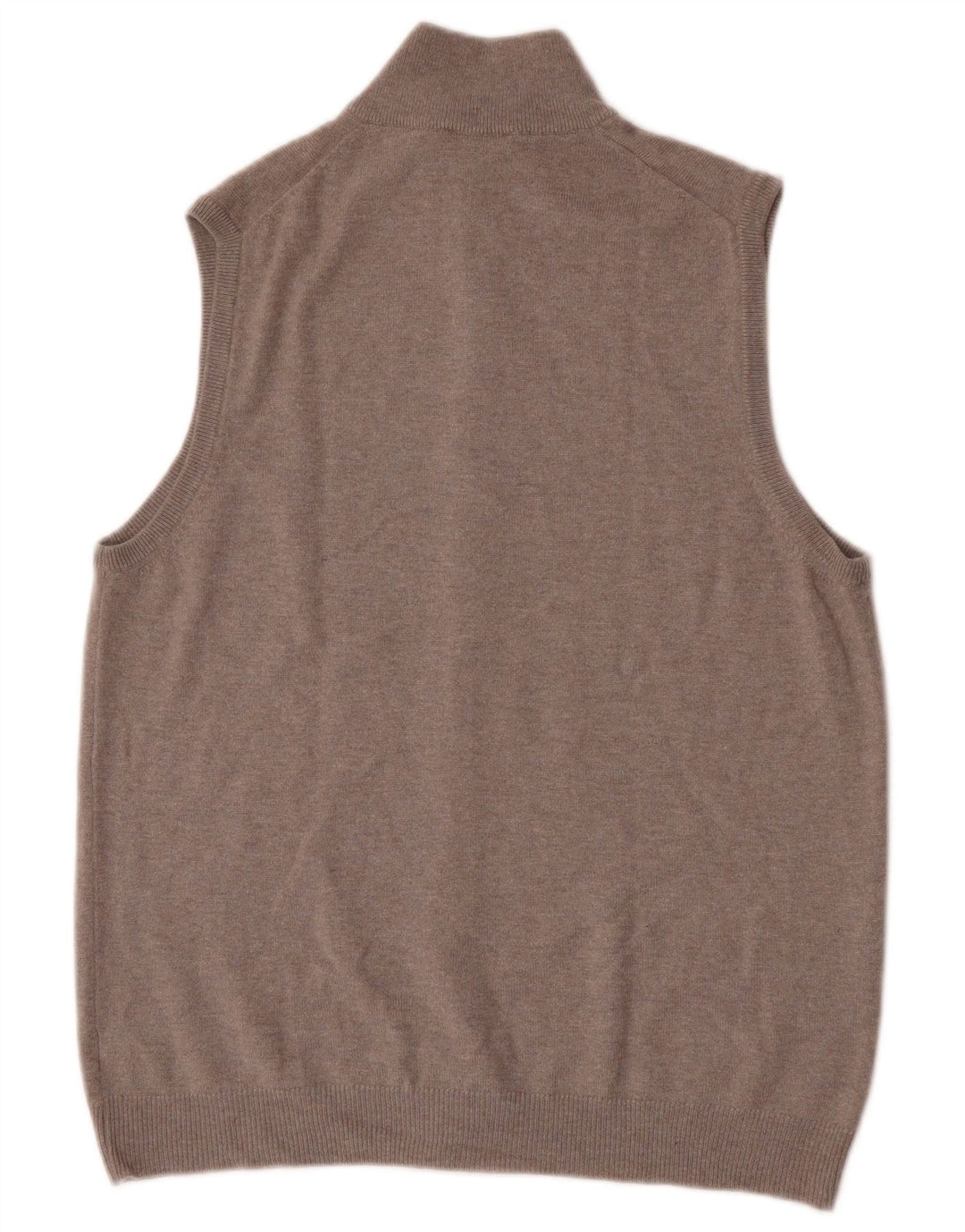 Vintage herre ærmeløs cardigan sweater mellemgrå uld
