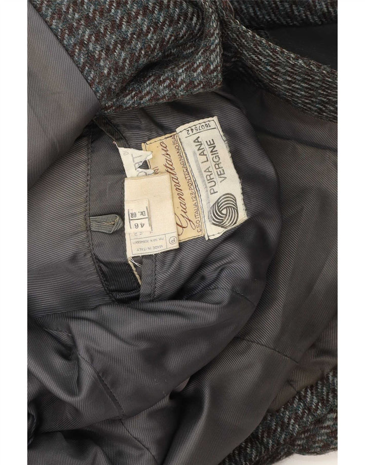 Vintage hombres 2 botones Blazer chaqueta IT 46 pequeño gris Houndstooth