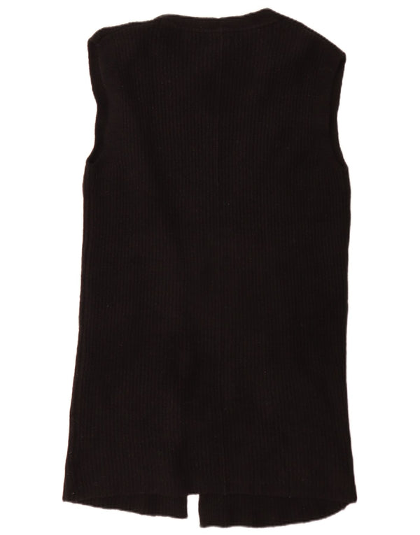Maglione cardigan aperto senza maniche lungo da donna Fat Face UK 6 XS Nero
