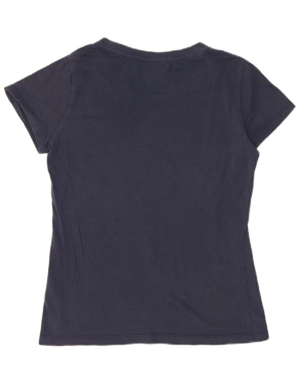 Kappa T-Shirt Femme Top UK 10 Small Bleu Marine Coton