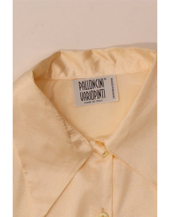 Vintage Womens Shirt Blouse UK 14 Medium Beige