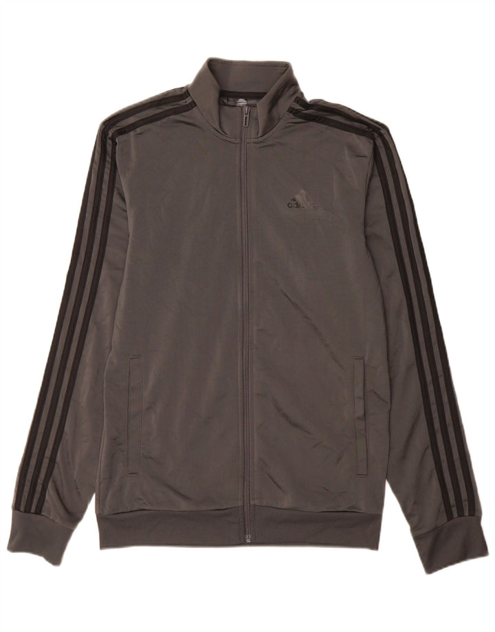 Adidas Mens Tracksuit Top Jacket Small Grey Polyester