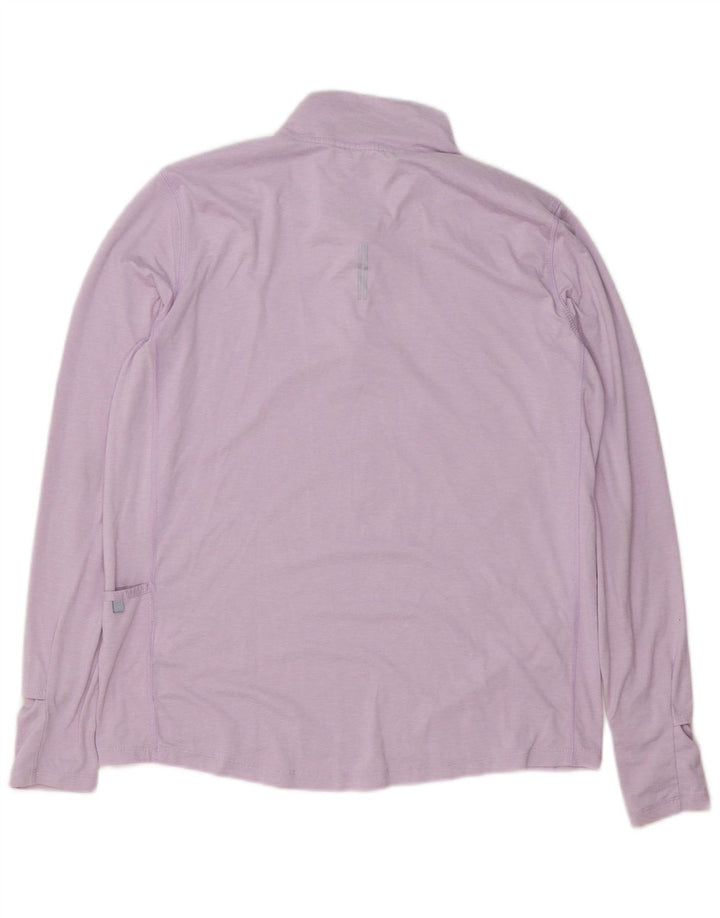 Nike Womens Dri Fit Zip Neck Pullover Tracksuit Top UK 14 Medium Purple
