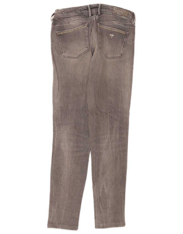 Guess Calça jeans skinny feminina jegging desgastada W26 L28 cinza