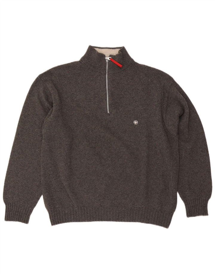 Murphy & Nye Mens Zip Neck Jumper Sweater Large Grey