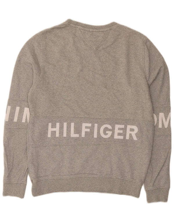 Tommy Hilfiger Herre Grafisk Sweatshirt Jumper Medium Grå Bomuld