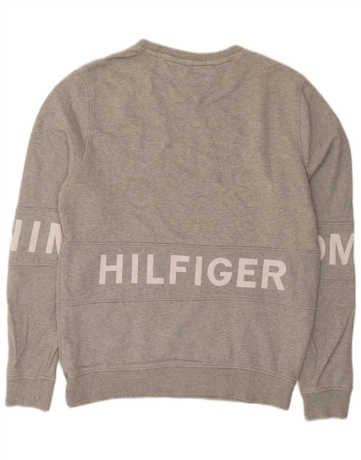 Felpa grafica da uomo Tommy Hilfiger Maglione cotone grigio medio
