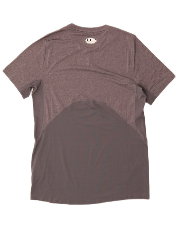 Under Armour Herre Heat Gear T-Shirt Top Medium Grey Flecked Polyester