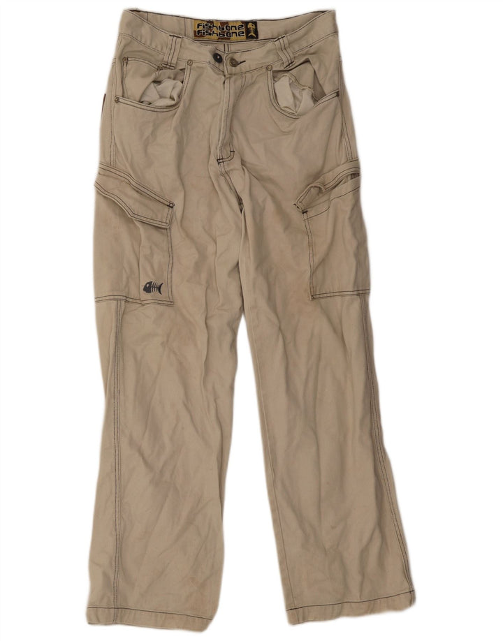 Pantaloni cargo dritti da uomo Fishbone medi W32 L30 Beige