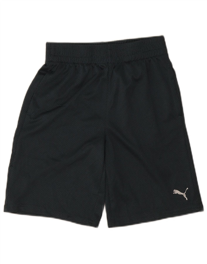 Puma Short de Sport Garçon 10-11 Ans Noir Moyen Polyester