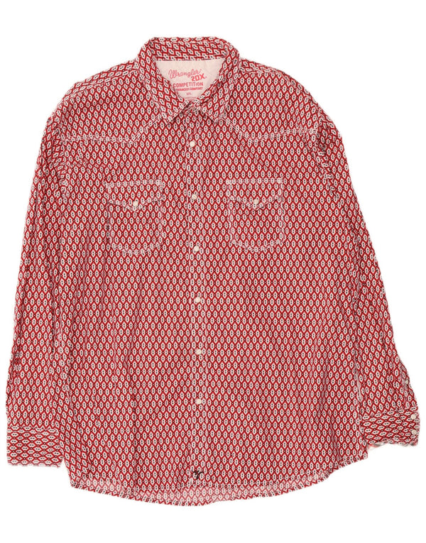 Camisa masculina Wrangler 2XL algodão geométrico vermelho