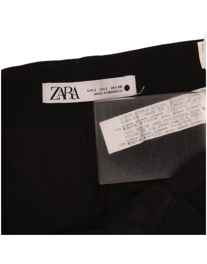 Zara Womens Pegged Chino Trousers Large W32 L32 Black Polyester