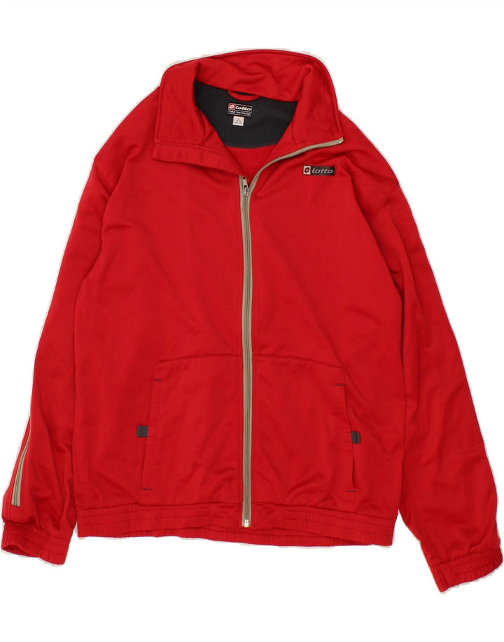 LOTTO Boys Tracksuit Top Jacket 15-16 Years XL Red Polyester Vintage Lotto and Second-Hand Lotto from Messina Hembry 