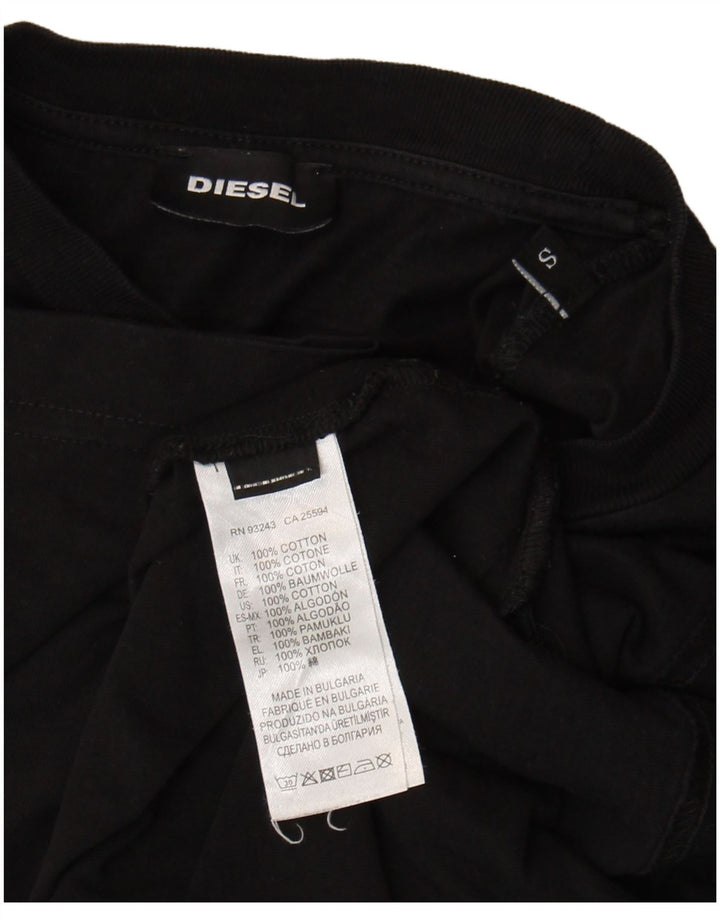 Diesel Mens Graphic T-Shirt Top Small Black Cotton