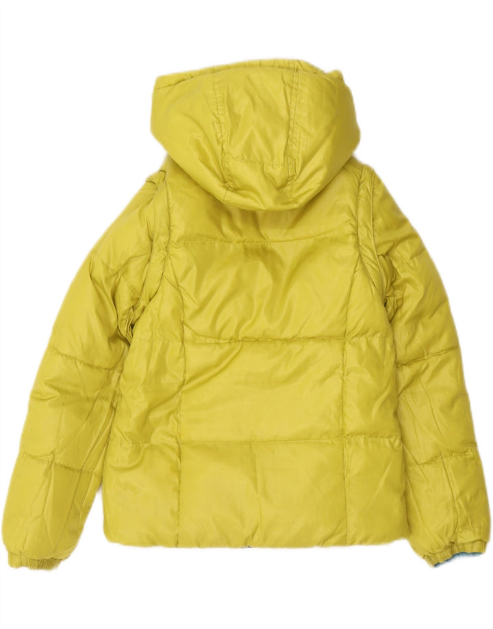 Benetton Girls Hooded Reversible Padded Jacket 7-8 Years Medium Blue