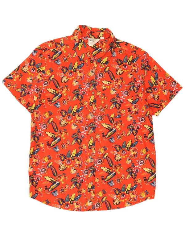 Mountain Warehouse Mens Short Sleeve Shirt Large Red Floral Cotton