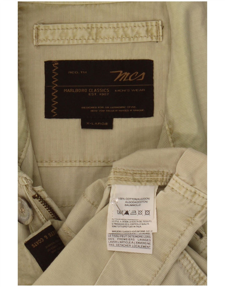 MARLBORO CLASSICS Herre Utility Jacket UK 42 XL Khaki Cotton