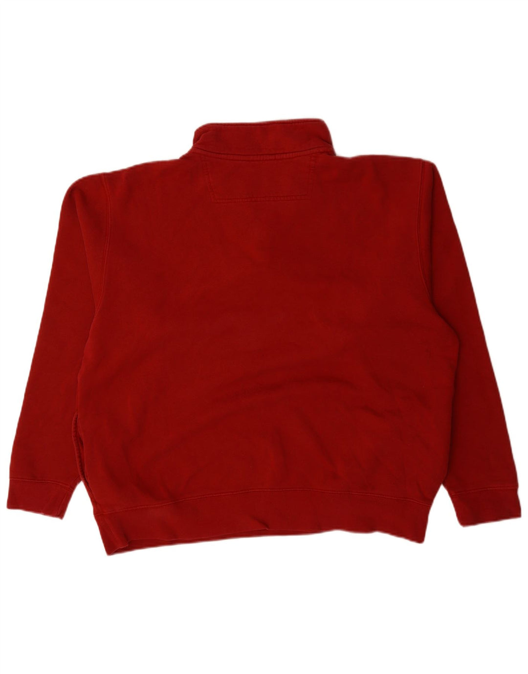 L.L.Bean Mens Zip Neck Sweatshirt Jumper Large Red Cotton