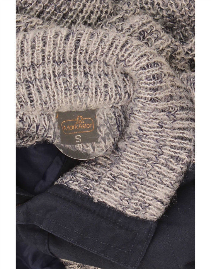 Maglione cardigan da uomo Mark Astor piccolo poliacrilico screziato blu navy
